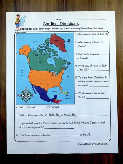 Cardinal Directions Worksheet Have Fun Teaching Cardinal Directions