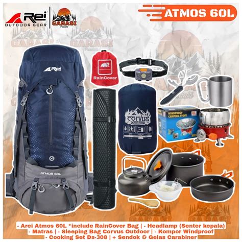 Jual Tas Gunung Tas Carrier Arei Outdoorgear Atmos 60L Paket