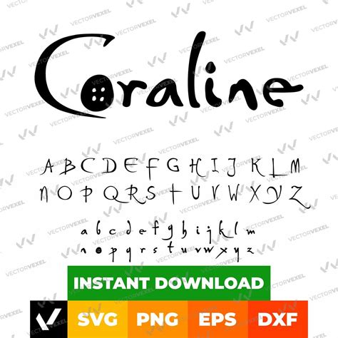 Coraline Font Svg Files Coraline Alphabet Letters Coraline Logo Svg