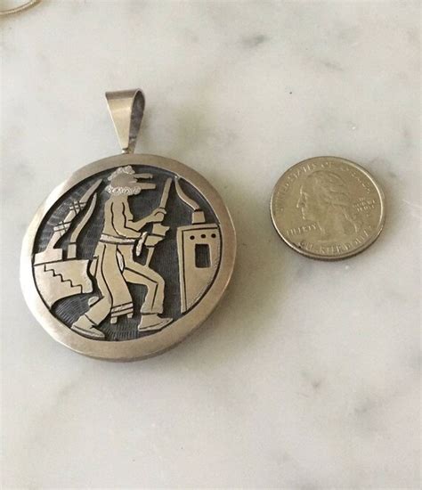 Vintage Native American Hopi Reversible Pendant Gem