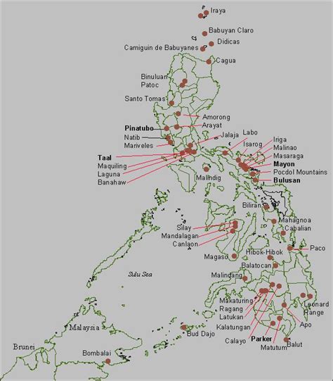 Philippine Map of Volcanoes - Chan Robles Virtual Law Library ...