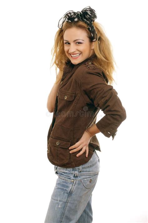 Cute Blonde Woman Laughing Stock Photo Image Of Confident