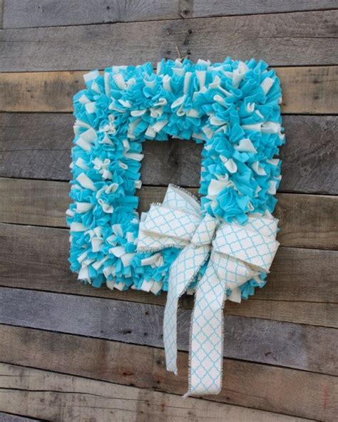 Easter Rag Wreath Square Wreath For Spring Fleece Fabric Etsy Rag