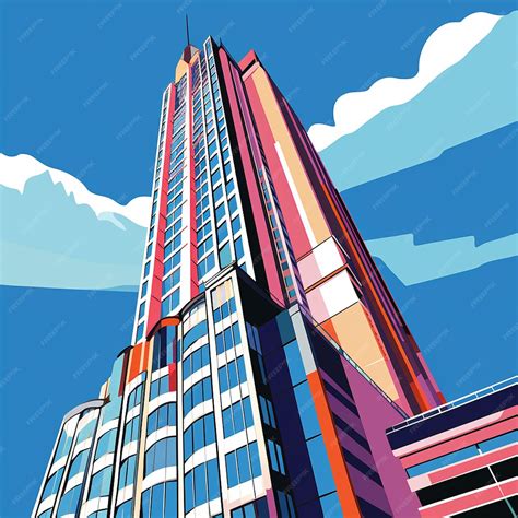 Premium AI Image | Skyscraper vector art simple art architectural abstract