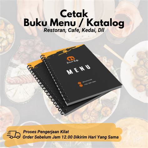 Cetak Pembuatan Buku Menu Katalog Restoran Cafe Kedai Salon