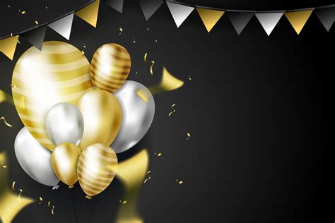 Black And Gold Birthday Background Vector Art, Icons, and Graphics for Free Download