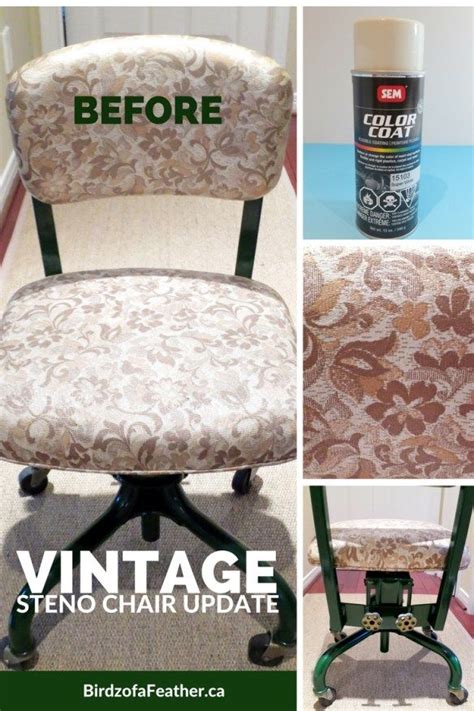 How To Paint Vinyl Vintage Steno Chair Birdz Of A Feather Diy