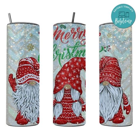 Gnomes Merry Christmas Oz Skinny Tumbler Customizable Bobotemp