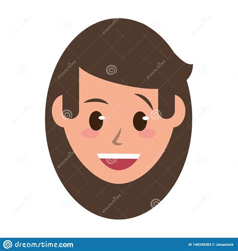 Personnage De Dessin Anim De Visage De Femme D Isolement Illustration