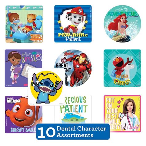 Dental Character Sticker Sampler Sticker Samplers From Smilemakers