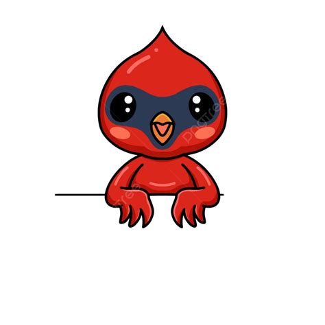 Cute Dibujos Animados De Pájaro Cardenal Bebé Con Signo En Blanco Png Dibujos Vector Canarias