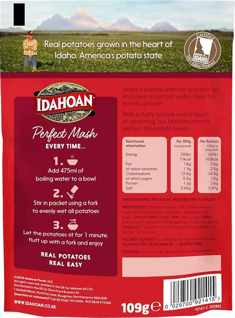 Idahoan Perfect Mash Buttery 109g Creamy And Delicious Instant Mashed Potatoes