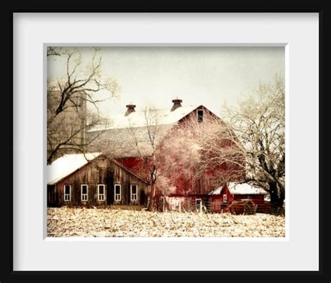 Barn Art Red Barn Photograph Rustic Barn Landscape Old Red Etsy