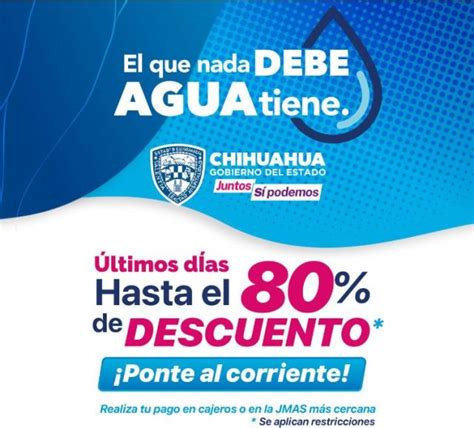 Últimos días para aprovechar descuentos del 80 en adeudos de agua