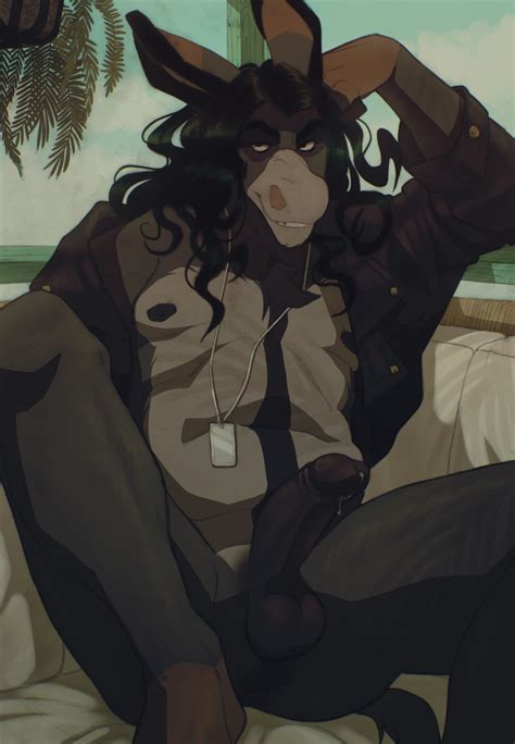 Rule Anthro Asinus Ass Balls Bedroom Eyes Black Hair Bodily Fluids Brown Body Brown Fur