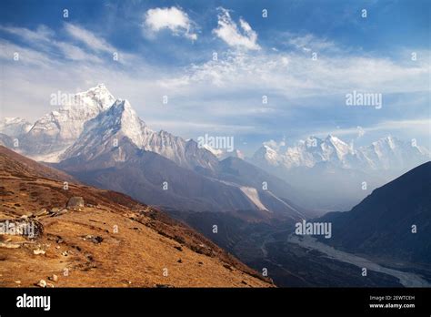 Evening View Of Mount Ama Dablam On The Way To Mount Everest Base Camp