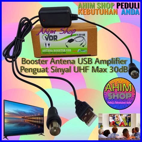 VDR BOOSTER Antena USB Amplifier Signal UHF Gain Maksimal 30dB Alat