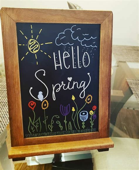 Hello Spring Hello Spring Chalkboard Art Chalkboard Art Diy