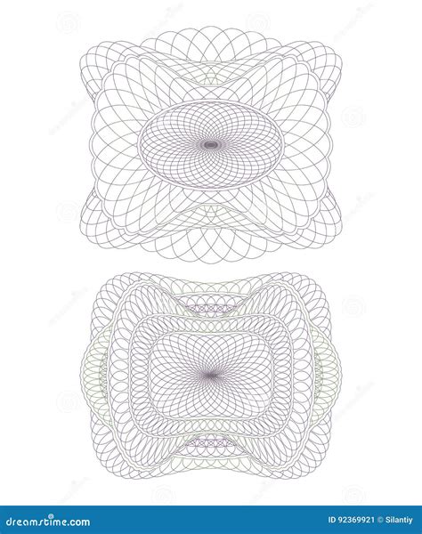 Two Decorative Guilloche Rosettes Stock Vector Illustration Of