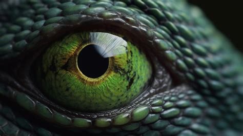 Premium AI Image | Detailed view of green iguana eye