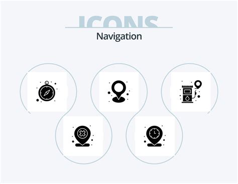 Navigation Glyph Icon Pack Icon Design Map Gas Station Location