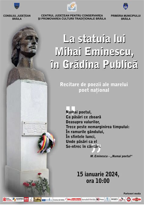 Eveniment Cultural La Statuia Lui Mihai Eminescu N Gr Dina Public