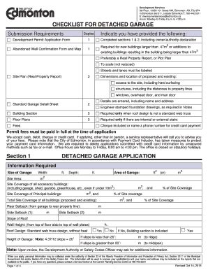 Fillable Online Edmonton Detached Garage Permit Application Form And