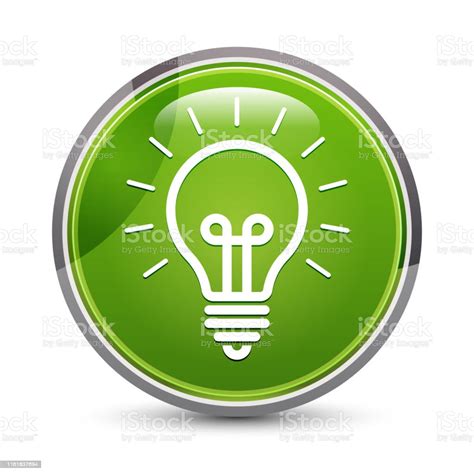 Lightbulb Icon Elegant Green Round Button Vector Illustration Stock