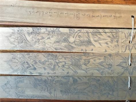 Beautifully Illustrated Balinese Lontar Palm Leaf Manuscript Featuring