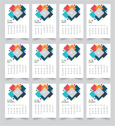 New Year Clean Calendar Template Vector Art At Vecteezy