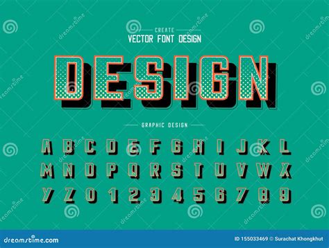 Halftone Circle Font And Bold Alphabet Vector Digital Typeface And