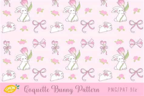 Coquette Bunny Pattern Designs Graphics