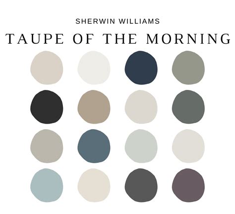 Sherwin Williams TAUPE of the MORNING Color Palette, Taupe of the ...