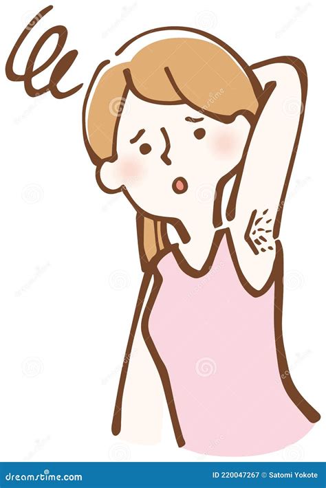 Female Armpit Hair Removal Armpit Red Rash Isolated On White Background Cartoon Vector