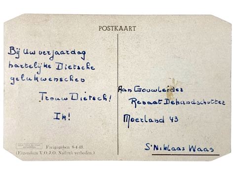 Original Wwii Flemish Waffen Ss Legion Post Card Oorlogsspullen Nl