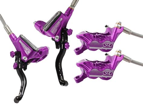 2020 New Hope Tech 3 V4 Disc Brake Set Purple Braided Hose For Sale