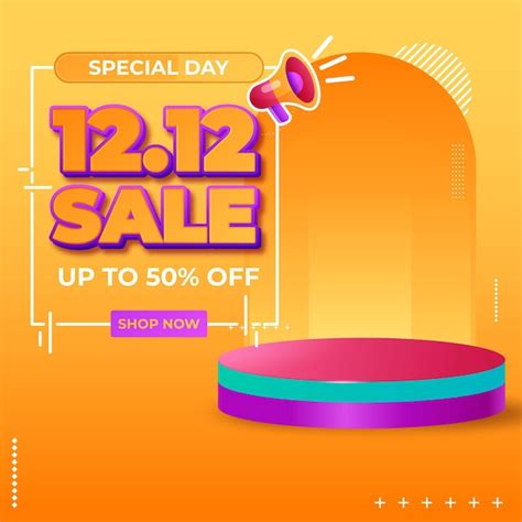 Free Vector 1212 Shopping Day Flash Sale Banner Template Design