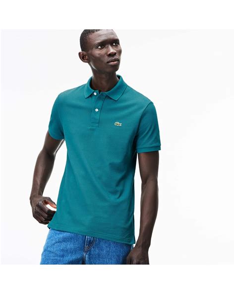 Lacoste Cotton Slim Fit Polo In Petit Piqué In Green For Men Lyst