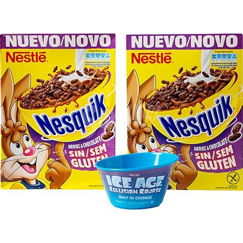 Nesquik Nestlé Cereales De Desayuno Arroz Con Chocolate Sin Gluten Pack