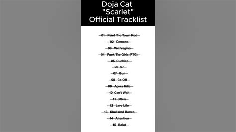 Doja Cat Scarlet Album Official Tracklist Dojacat Oliviarodrigo