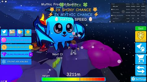 Showcasing A Mythic Frosted Duality Secret Pet Bubble Gum Simulator