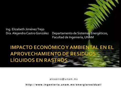 PPT IMPACTO ECONÓMICO Y AMBIENTAL EN EL APROVECHAMIENTO DE RESIDUOS