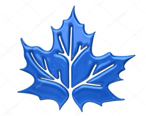 Blue maple leaf icon — Stock Photo © valdum #64574683