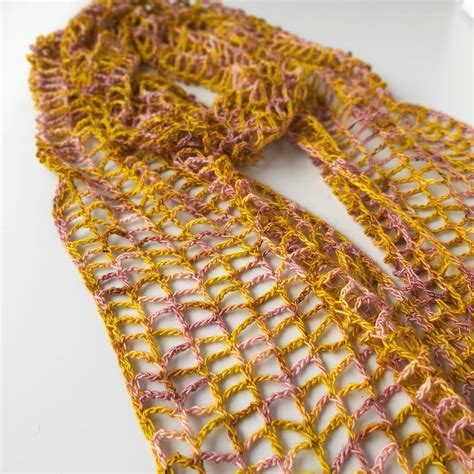 Crochet Lace Scarf Pattern Pdf Easy And Delicate Stitch For Etsy