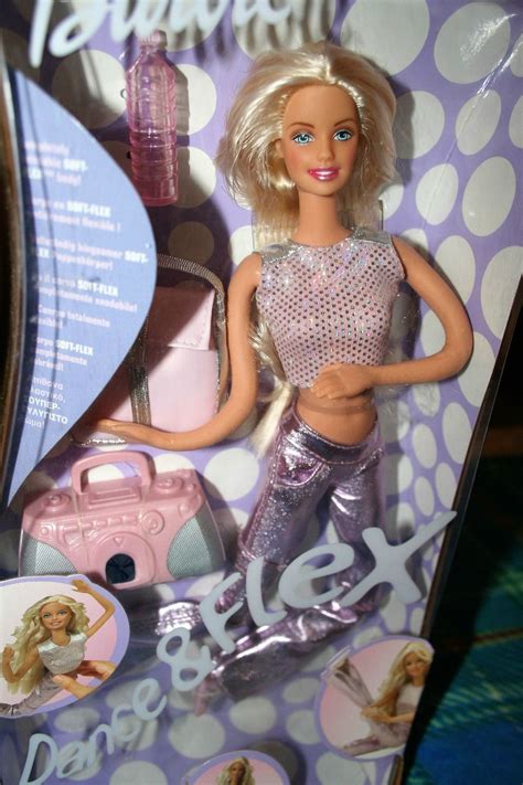 2002 Dance And Flex Barbie Blonde Soft Flex Body Bendable Pink Purse Water Bottle Boom Box