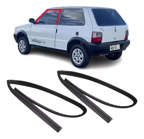 Kit 2 Borrachas Vidros Canaleta Fiat Uno 2 Portas 2000 2001