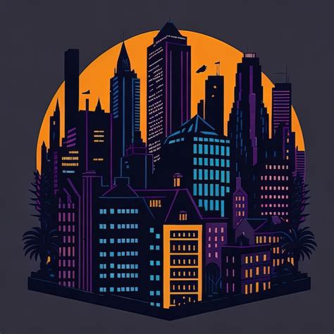 Diseño de silueta de energía urbana sunset skyline Vector Premium