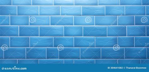 Blue Light Brick Subway Tiles Ceramic Wall Texture Creating A Wide