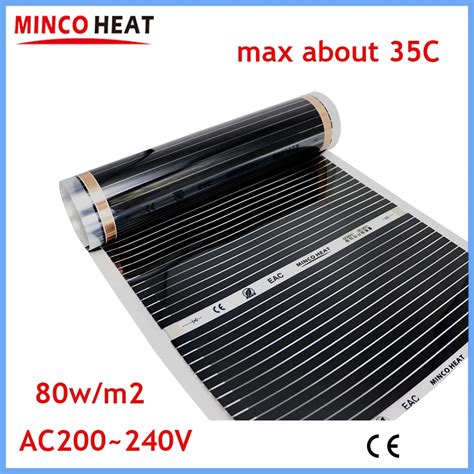 MINCO HEAT AC200 220V 80w Sqm Infrared Carbon Heating Film Electric