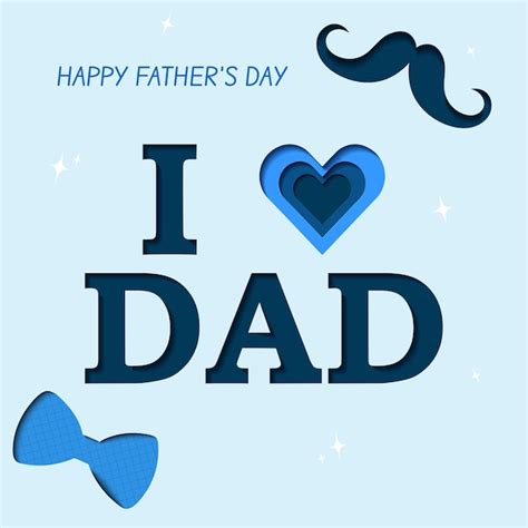 Premium Vector Happy Father S Day Background With Heart Moustache And